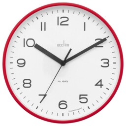 200mm Runwell Wall Clock, Shiraz Red - 22614