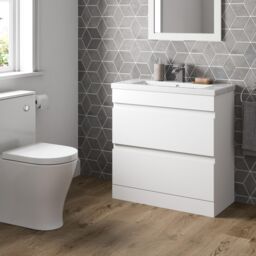 Avox Centro White Gloss Freestanding Vanity Unit With Basin - 800mm