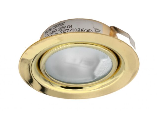 Cabinet Light Brass 12v 20w Halogen Recessed Polished Low Voltage