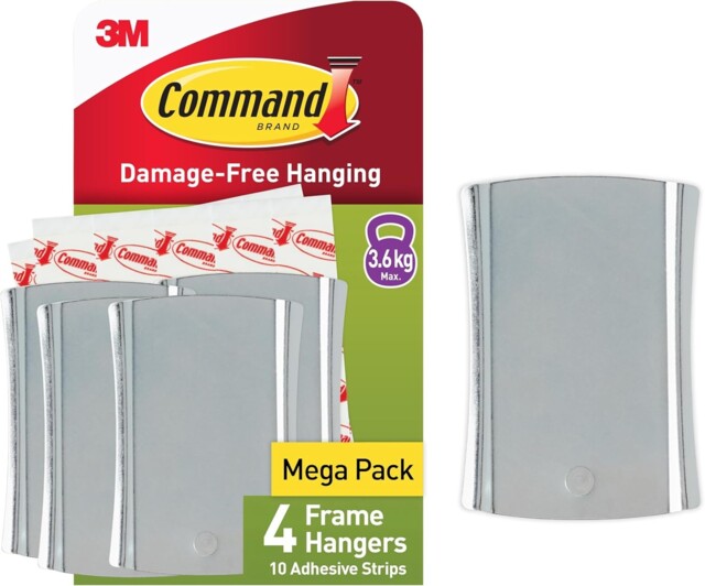Command Jumbo Universal Sticky Nail, 4 Hooks 10 Adhesive Strips -