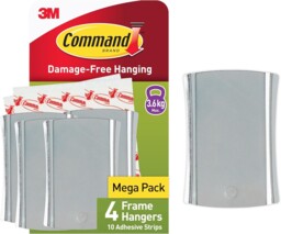 Command Jumbo Universal Sticky Nail, 4 Hooks 10 Adhesive Strips -