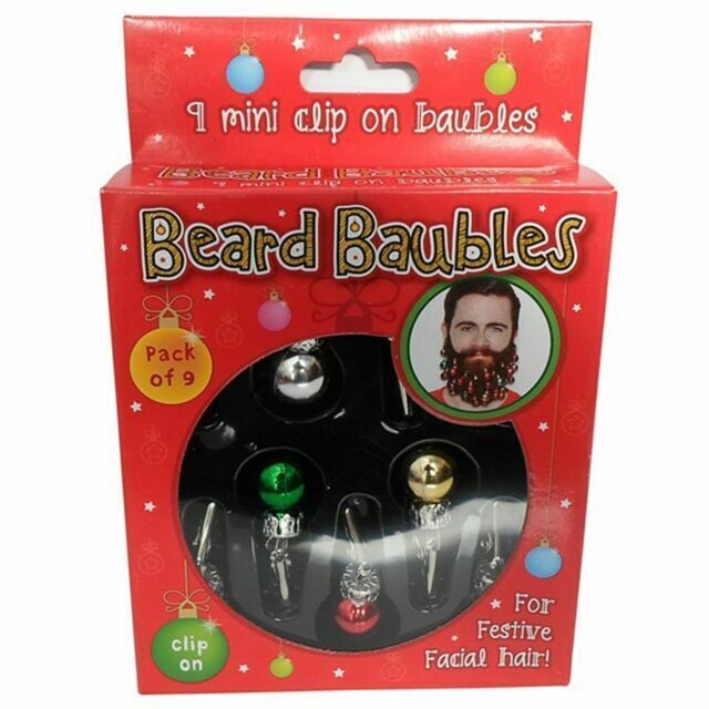 Beard Baubles 9 Novelty Clip On Facial Hair Baubles Secret Santa