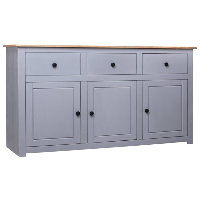 Solid Wood Pine Sideboard 3 Drawers Doors Storage Chest Side Cabinet