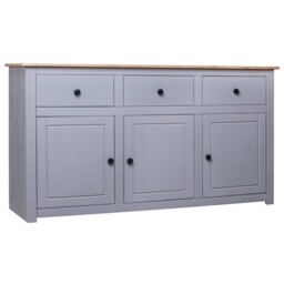 Solid Wood Pine Sideboard 3 Drawers Doors Storage Chest Side Cabinet