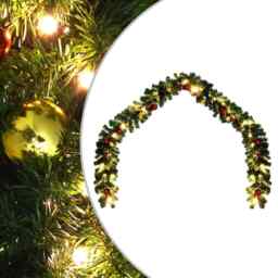 Christmas Garland Decorated With Baubles And Led Lights 20 M Vidaxl
