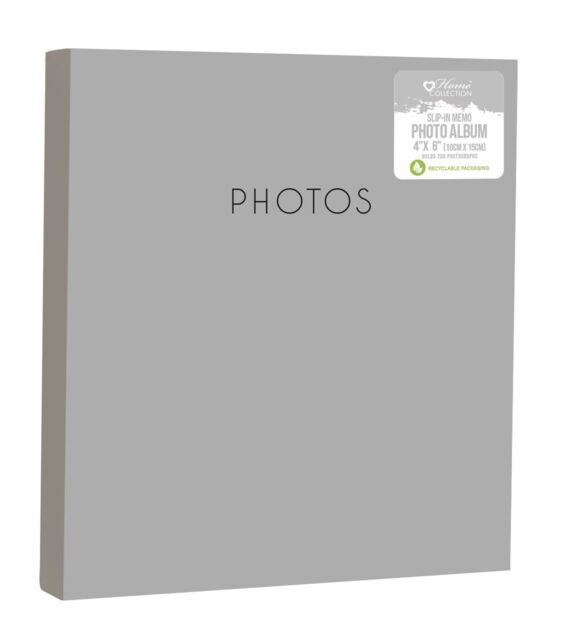 "Silver Or Black Cover Photo Album 2 Sizes 4"" X 6"" Slip In Adhesive"