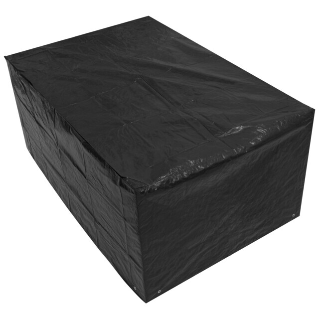 Woodside Black Small Rectangle Outdoor Garden Table Cover 1.52m X