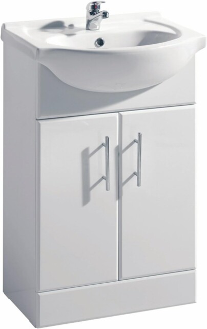 Bathroom Vanity Basin Sink Cabinet Storage Door Furniture Gloss White
