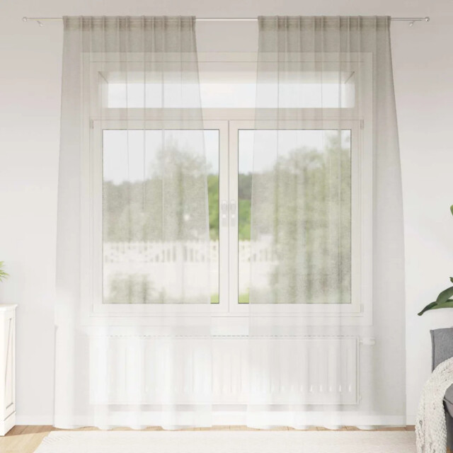 Curtains With Curtains 2 Pcs Cream Polyester Vidaxl