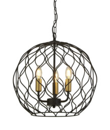Ceiling Light Black Finesse 3 Matt Gold Searchlight 4513-3bk