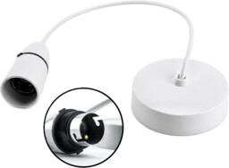 9-inch Ceiling Pendant Light, White Bayonet Fitting, Pre-wired Design