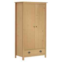 2-door Wardrobe Hill 89x50x170 Cm Solid Pine Wood Vidaxl