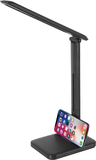 Blaupunkt Led Desk Lamp Black Dimmable Usb Charging 3 Color Modes Eye