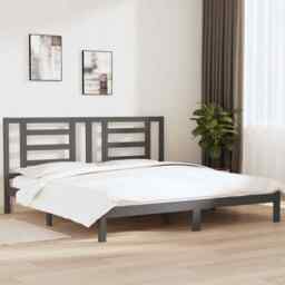 Bed Frame Grey Solid Wood Pine 200x200 Cm Vidaxl