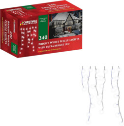 240 Led Icicle Lights Warm White Outdoor Christmas 5.6m Fairy 8
