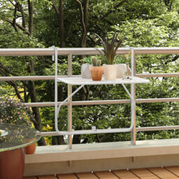 Balcony Table White 60x40 Cm Steel Vidaxl