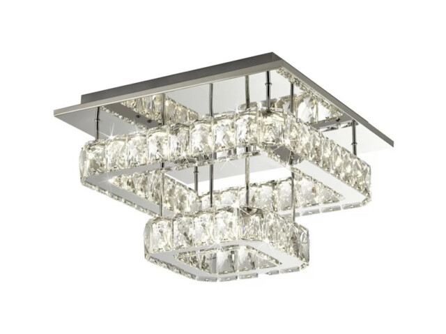 Ceiling Light Silver Clover Led Square Chrome Searchlight 8952cc