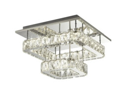 Ceiling Light Silver Clover Led Square Chrome Searchlight 8952cc