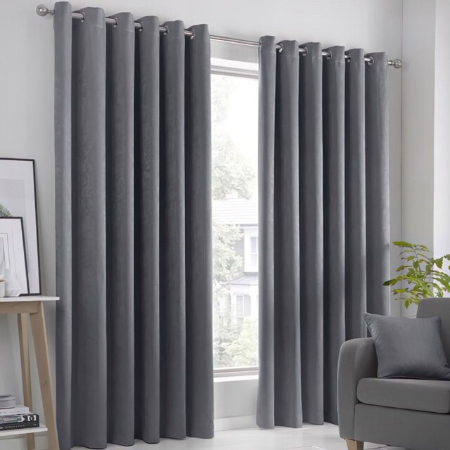 Fusion Strata Woven Eyelet Lined Curtains