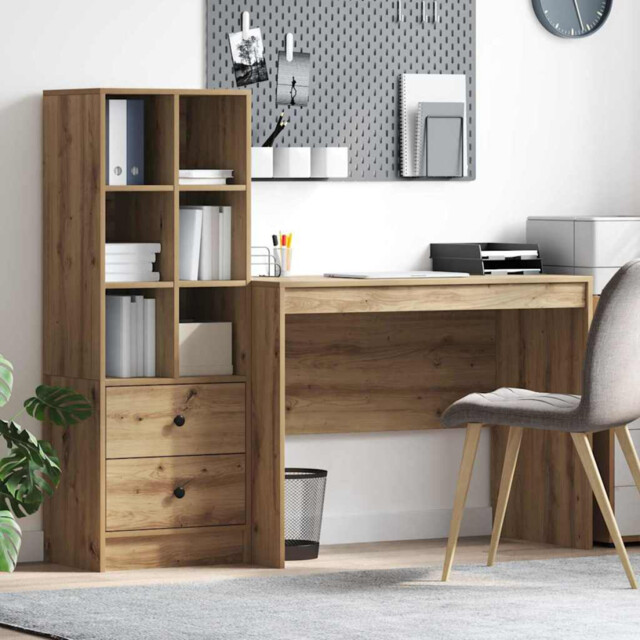 Desk Artisan Oak 100x50x76cm Engineered Wood Modern Office With