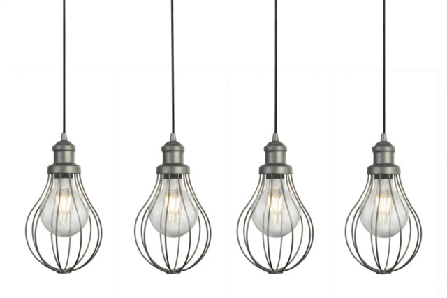 Ceiling Light Silver Balloon Cage 4 Pewter Searchlight 1384-4pw