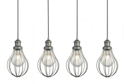 Ceiling Light Silver Balloon Cage 4 Pewter Searchlight 1384-4pw