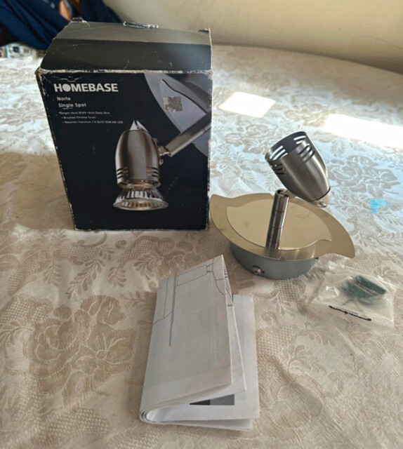 Homebase Norte Single Spot Wall Light Brushed Chrome Gu10 5w Led Mpn