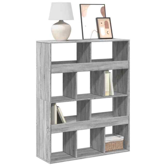 Bookcase Grey Sonoma 100x33x125.5 Cm Engineered Wood Vidaxl