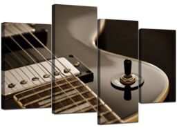 Large Black Electric Guitar Canvas Wall Art Pictures Xl Prints 4125