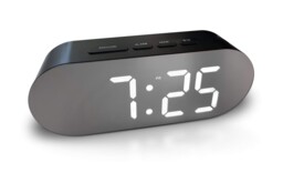 Digital Alarm Clock - Mains Powered, Big Digit Mirror Mz0617846, Black