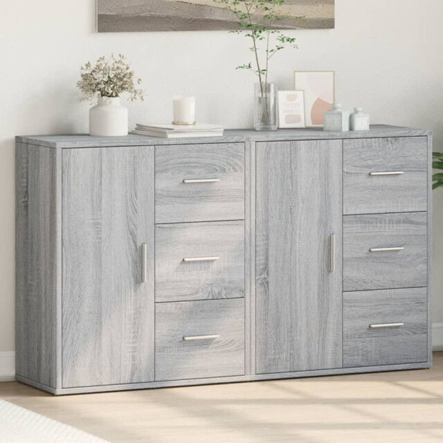 Sideboard 2pcs Grey Sonoma 60x31x70 Cm Engineered Wood Storage Modern