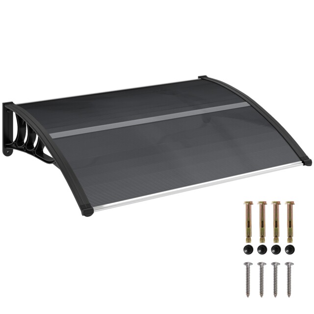 Outsunny Door Canopy Awning Outdoor Window Rain Shelter For Door 100 X