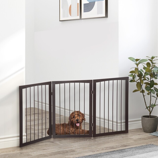 Folding Pet Gate Dog Fence Child Safety Indoor Durable Free Standing