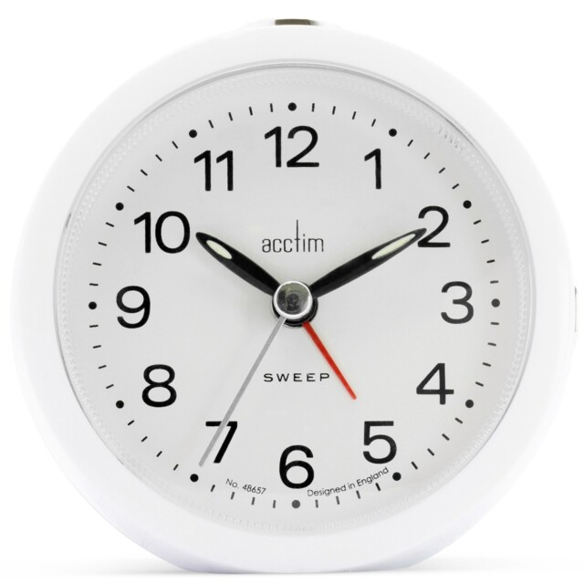 Acctim Elana Analogue Alarm Clock Non Ticking Sweep Quartz Luminous