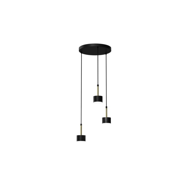 Arena Black/gold Pendant Light 3xgx53 Mlp7762