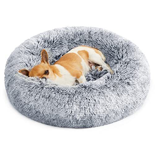 Dog Bed, Donut Cat Bed, Fluffy Calming Pet Bed With Removable,