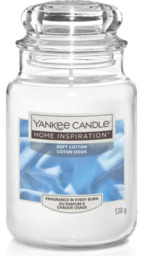 Yankee Candle Home Inspiration Large Jar Soft Cotton 538g, (up To 125