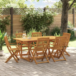 7 Piece Garden Dining Set 180x90x75 Cm Solid Wood Acacia Vidaxl