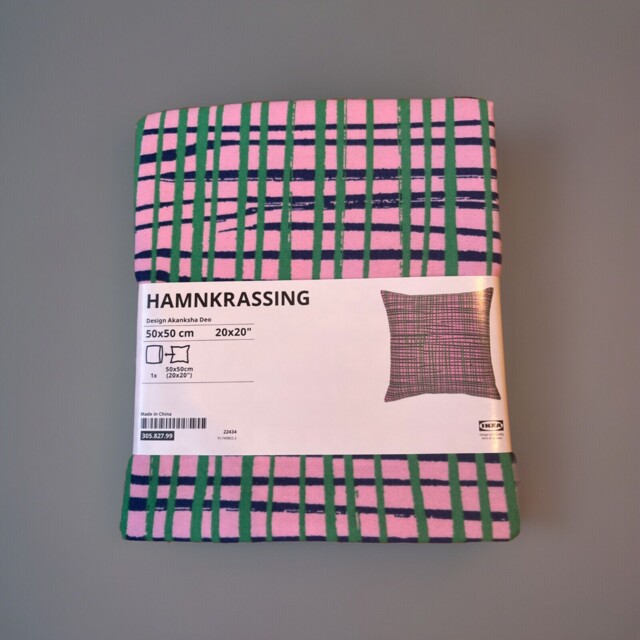 Ikea Hamnkrassing Cushion Cover Pink/blue Green 50x50cm
