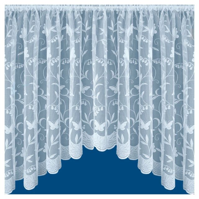 Hawaii Butterfly Jardiniere Net Curtain In 19 Sizes White Ready To