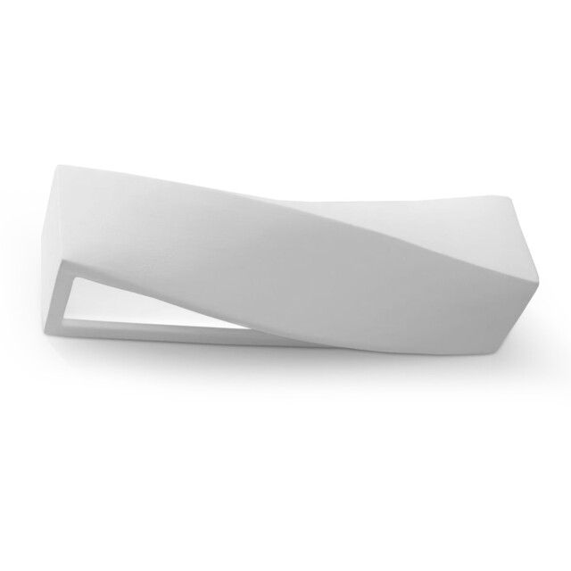 Wall Lamp White Ceramic & Glass 42x15x12cm Wavy Rectangular Paintable