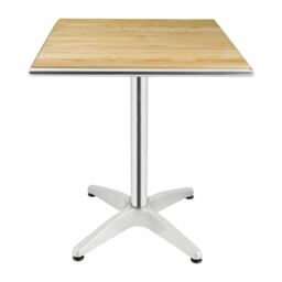 Bolero Square Table With Ash Wood Top And Aluminium Frame -