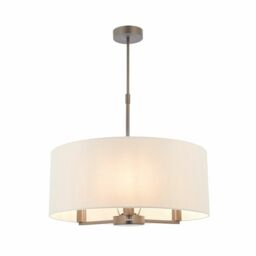 Endon Daley 3 X 40w E14 Pendant Ceiling Antique Bronze & Marble Faux