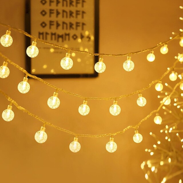 Zorela 15m 100 Led Globe String Lights With Remote, Warm White,