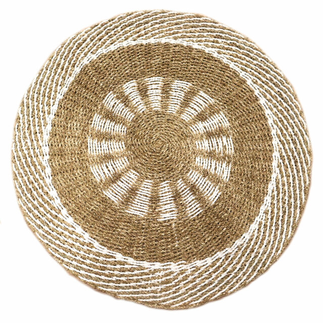 Hand-woven Round Seagrass Rug - 100cm - Eco-friendly Natural Brown Mat