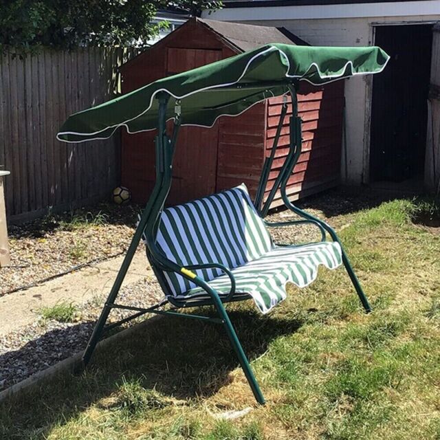 3 Seater Garden Swing Chair Canopy Outdoor Patio Hammock Bench Seat