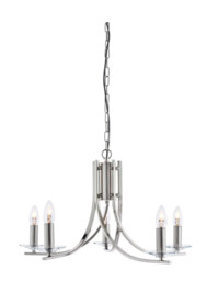 Ceiling Light Silver Ascona 5 Satin Searchlight 4165-5ss