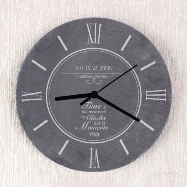 Personalised Moments Kitchen Slate Clock Wedding Home, Newly Wed Gift
