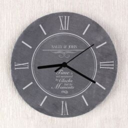 Personalised Moments Kitchen Slate Clock Wedding Home, Newly Wed Gift