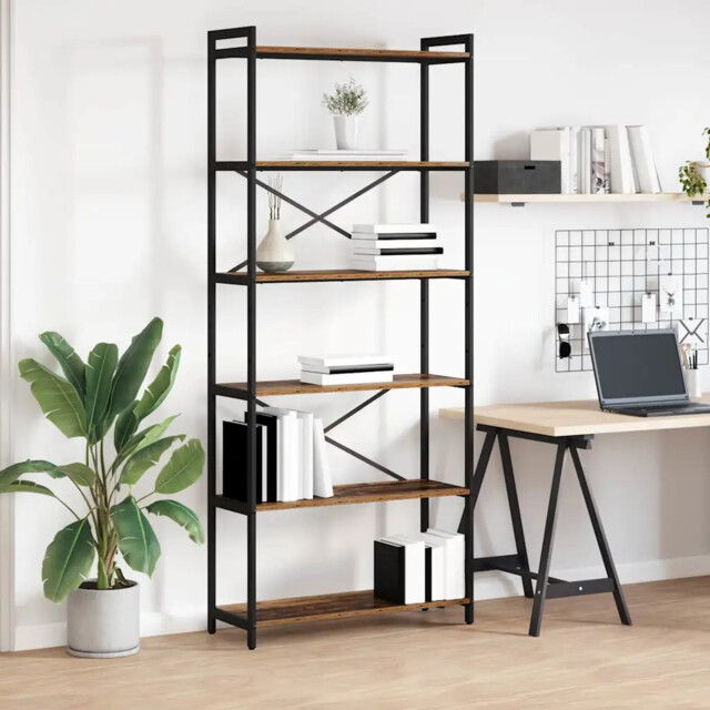 Bookcase Old Wood 80 X 30 X 188 Cm Engineered Wood Vidaxl
